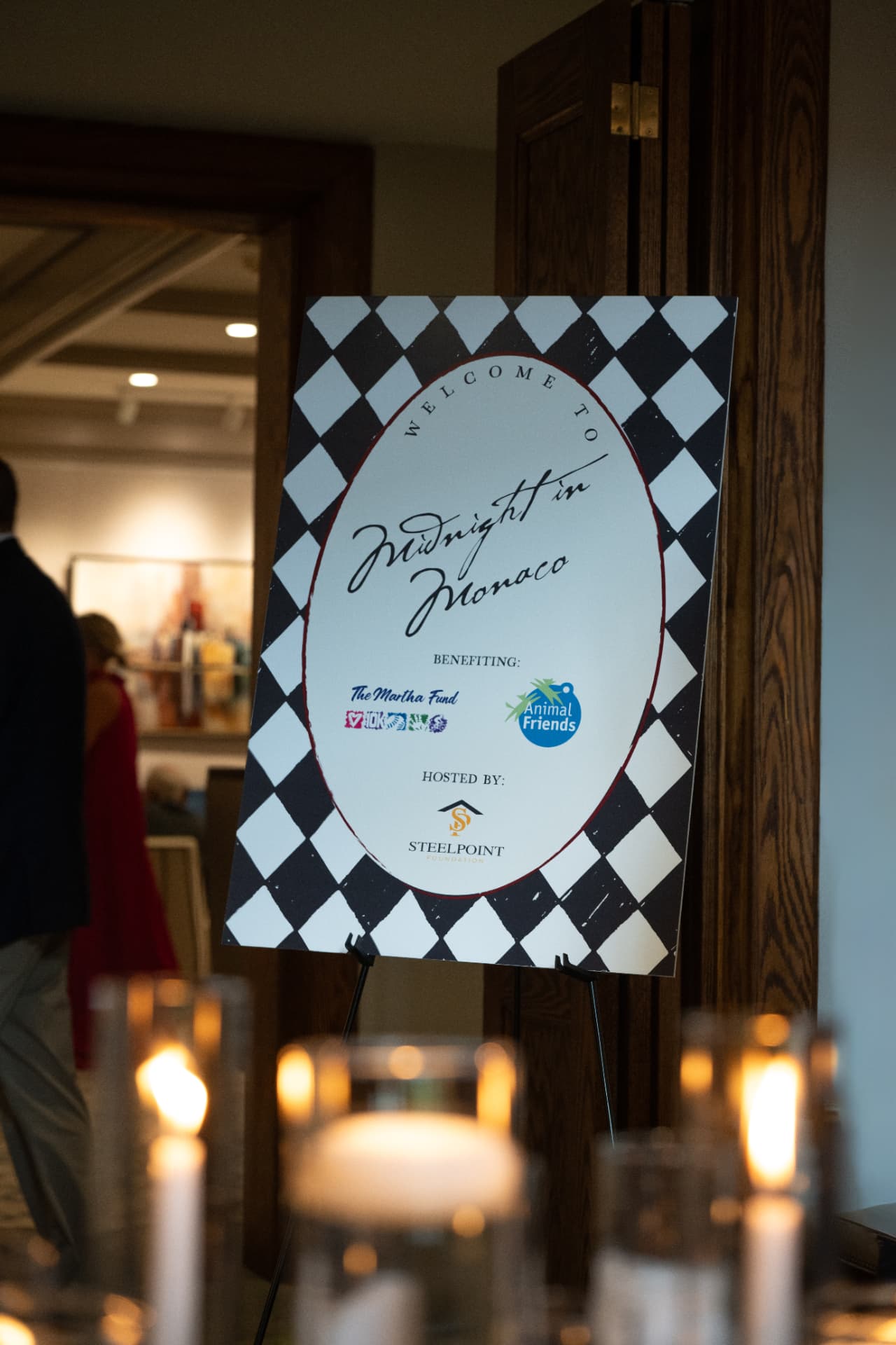 Welcome to Midnight in Monaco sign at the 2026 SteelPoint Foundation Gala