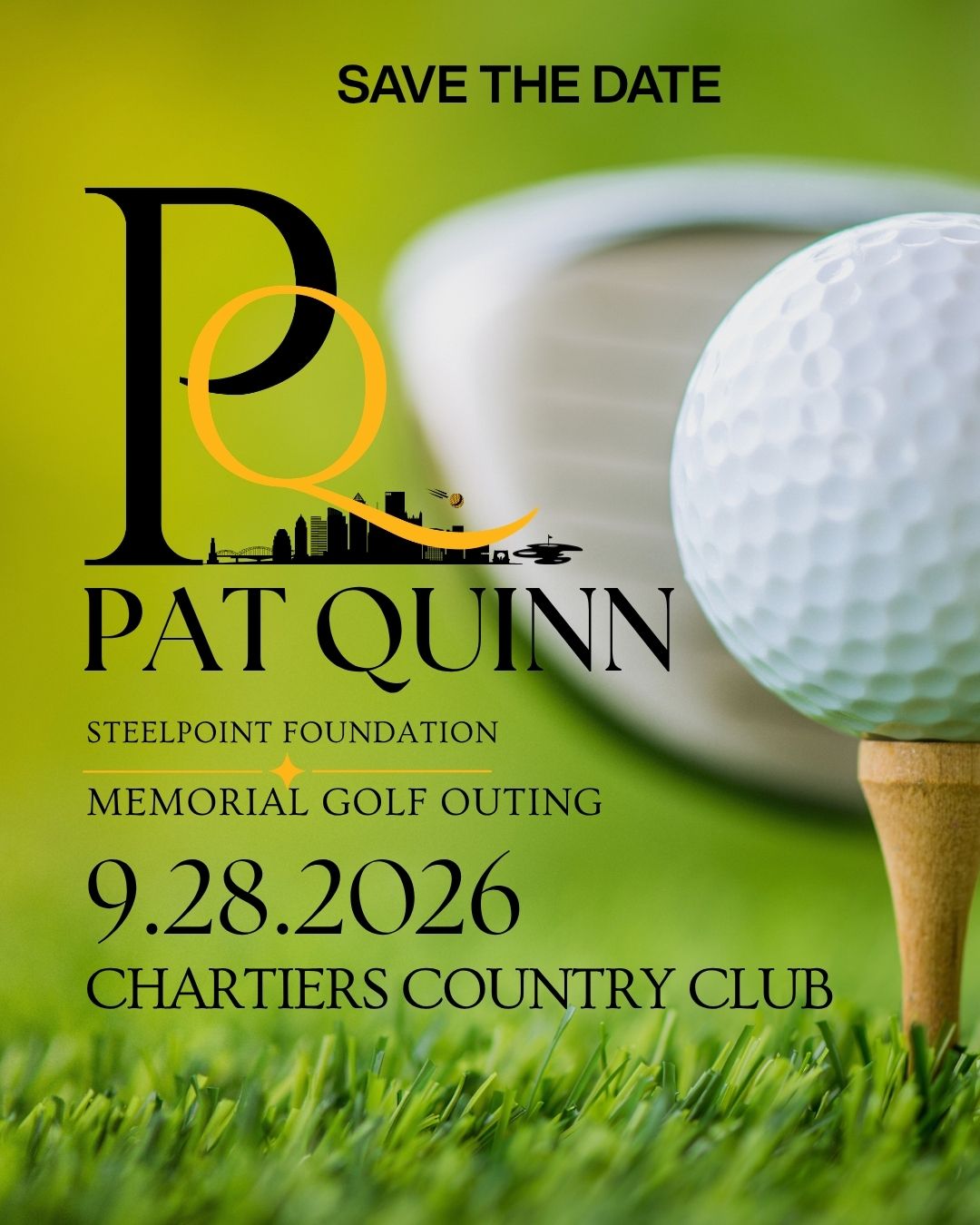 Pat Quinn Memorial Golf Outing — Save the Date, September 28, 2026, Chartiers Country Club